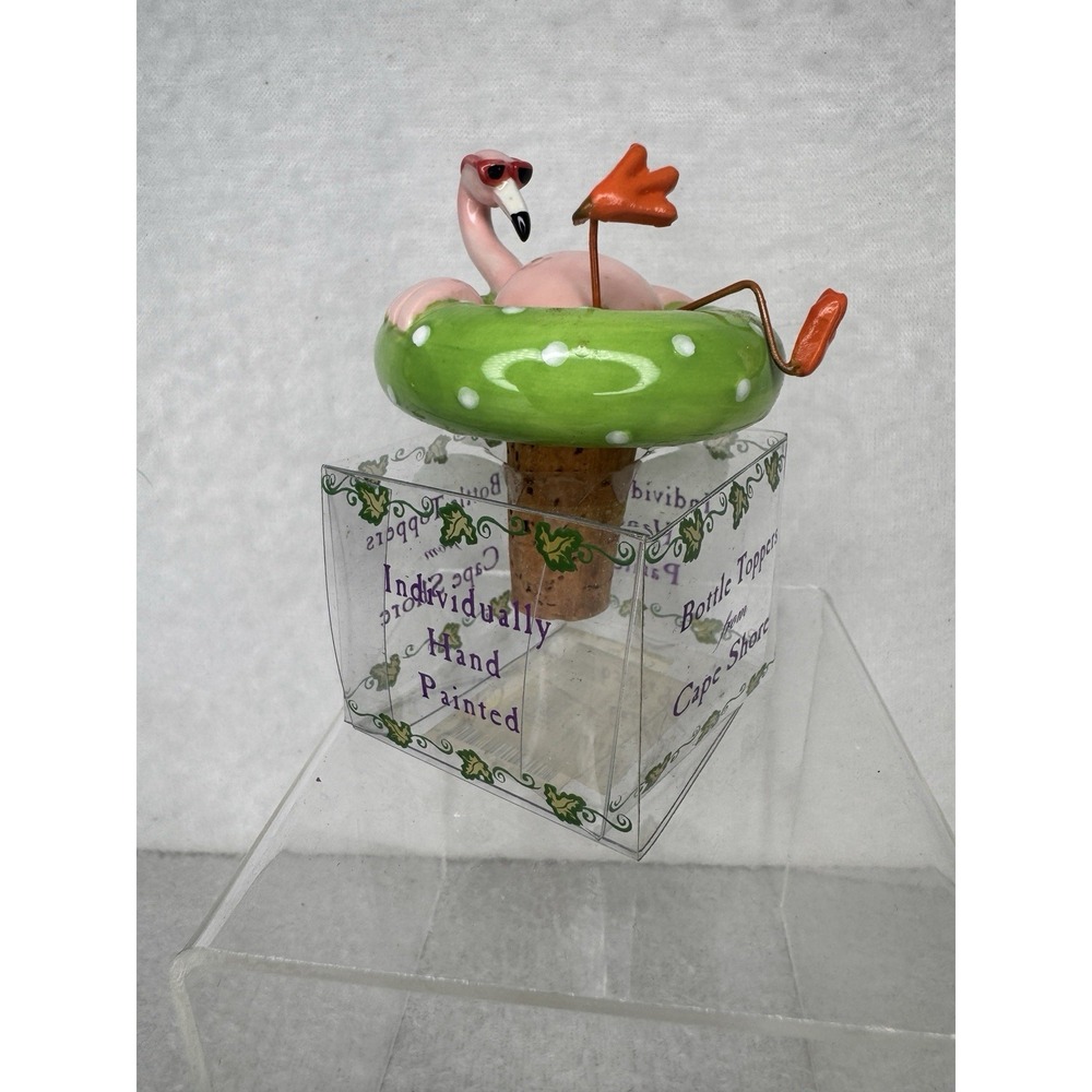 Cape Shore Flamingo Bottle Stopper Wine Cork Pink Flamingo Float NEW